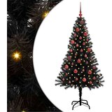 vidaXL Božično drevo med 150 LED z stojalom Črna 150 cm PVC | Shoptok.si