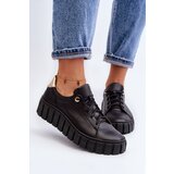 Zazoo Women's Leather Chunky Sole Shoes 2919 Black | Shoptok.si