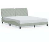 vidaXL Okvir kreveta s LED svjetlima svjetlosivi 160x200 cm baršunasti | shoptok.hr