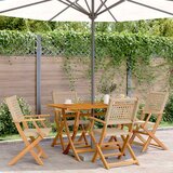 Maison Chic Zložljivi Vrtni Stoli - Stol za vrti 4 kosi bež poli ratan in trden les JS2850, (21875776) | Shoptok.si