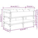  Klupa za cipele siva boja hrasta 82x42x45 cm konstruirano drvo | shoptok.hr