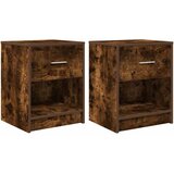vidaXL Nočne omarice 2 kosa s predalom dimljen hrast 40x34x50 cm, (5000298584) | Shoptok.si