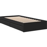  The Living Store Posteljni okvir s predali črn 90x190 cm inženirski les - Posteljni Okvir, (21526211) | Shoptok.si