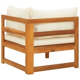 vidaXL Kutna sofa s krem bijelim jastucima masivno bagremovo drvo | shoptok.hr