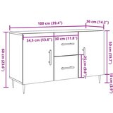 vidaXL Komoda boja hrasta artisan 100 x 36 x 60 cm konstruiranog drva | shoptok.hr