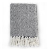 The Living Store Pregrinjalo iz bombaža ribja kost 220x250 cm mornarsko modro - Odeja, (21419135) | Shoptok.si