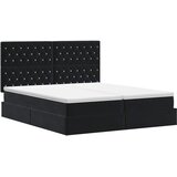  Krevet s od storage s uzglavljem Crna 200 x 200 cm Baršun | shoptok.hr