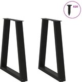  Noge za blagovaonski stol V-oblik 2 kom Crne 60 x (72-73,3) cm Čelik | shoptok.hr