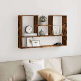 vidaXL Stenska polica dimljeni hrast 99x15x60 cm inženirski les | Shoptok.si