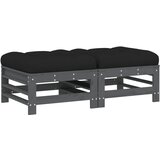Maison Chic Vrtni stolček - Vrtni stoli za noge z blazino 2 kosa siva trdna borovina JS973, (21877647) | Shoptok.si