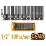 Ingco 10-delni set 1/2 dugackih udarnih nasadnih kljuceva HKISSD12102L | Eponuda.com