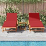  Ležaljka 3 pcs Crvena 200 x 67 x 84 cm Čvrsto drvo akacije | shoptok.hr