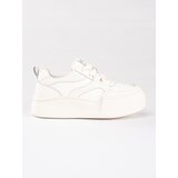 Shelvt White women's sneakers with a high sole | Shoptok.si