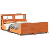 vidaXL Postelja brez vzmetnice voščeno rjava 140x200 cm trdna borovina | Shoptok.si