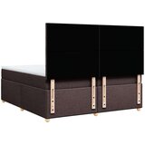 vidaXL Box spring postelja z vzmetnico temno rjav 200x200 cm blago, (21306039) | Shoptok.si