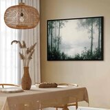 Slika - Retro Landscape Grove Trees and Pond in Patinated Shades of Green 60x40 U crnom drvenom okviru | shoptok.hr