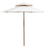  The Living Store Dvojni senčnik 270x270 cm lesen drog kremno bele barve - Senčnik, (21750584) | Shoptok.si