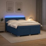  Krevet s box springom, madracem i LED-om Plava 180 x 200 cm | shoptok.hr