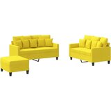  3-dijelni set sofa s jastucima svjetložuti od tkanine | shoptok.hr