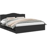  Krevetna konstrukcija Crna 200 x 200 cm Inženjersko Drvo | shoptok.hr
