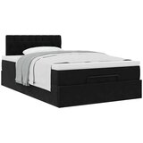 vidaXL Otomanski posteljni okvir z vzmetnico črn 120x190 cm žamet | Shoptok.si