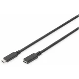 USB kabel USB 3.2 gen. 1 (USB 3.0) USB-C® vtič\, USB-C® vtičnica 0.70 m črna primeren za obojestranski priključek AK-300210-007-S, (20416079)