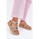 Inblu Women's Wedge Sandals With Decorations Beige Cene