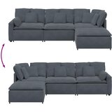  Modularna sofa s podnožjem i jastucima, baršunasta tamno siva | shoptok.hr
