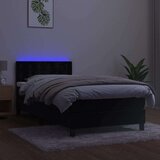  Box spring postelja z vzmetnico LED črna 100x200 cm žamet, (20899810) | Shoptok.si