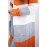 Kesi Cardigan Sweater on Straps Orange+Ecru | shoptok.hr