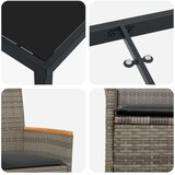 vidaXL set od 3 dijela vrtne stolice s jastučićima siva poli ratan | shoptok.hr