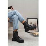 NİŞANTAŞI SHOES Juniper Black Genuine Leather Heeled Lace Up Women's Boots | shoptok.hr