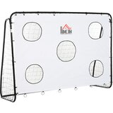 HOMCOM nogometni gol za otroke in odrasle z mrežo iz PE, kovinski in oxfordski, črno-beli, 240x88x171,5 cm, (20754249) | Shoptok.si