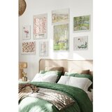 Wallxpert set od 8 uramljenih slika Çgs-007, pastelni motivi – monet japanski most, matisse cvetni plakat, flamingo i pejzaži, beli ram Cene