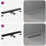Tuš kanal 2-u-1 sa 360° sifonom Crna 60 cm Nehrđajući čelik 304 | shoptok.hr