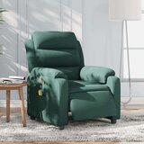 vidaXL Električni masažni naslanjač temno zelen žamet | Shoptok.si