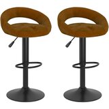  Barski stolci 2 kom smeđi baršunasti | shoptok.hr