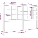  Uzglavlje za krevet crno 165,5 x 4 x 100 cm od masivne borovine | shoptok.hr