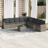 vidaXL 10-dijelni set vrtnih sofa od poliratana s jastucima sivi | shoptok.hr
