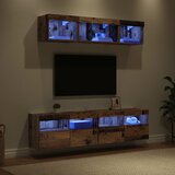 TV zidne jedinice s LED-om 5 pcs Staro drvo 80 x 30 x 40 cm | shoptok.hr