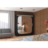 ADRK Klizni ormar s ogledalom i LED rasvjetom ARIZONA, 180 cm - CRNA | shoptok.hr