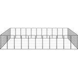  Ograda za pse s 40 panela crna 50 x 100 cm čelik obložen prahom | shoptok.hr
