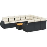 vidaXL 11-dijelni set vrtnih sofa od poliratana s jastucima crni | shoptok.hr