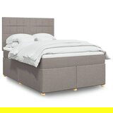 vidaXL Box spring postelja z vzmetnico taupe 140x200 cm blago | Shoptok.si