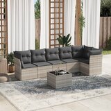 vidaXL 7-dijelni set vrtnih sofa svjetlosivi od poliratana | shoptok.hr