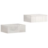 Nesta Set 2 nočnih omaric, stenska zasnova, predal, za spalnico, iverna plošča, bela, (5000493250) | Shoptok.si