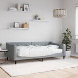 vidaXL Dnevna postelja z vzmetnico svetlo siva 90x190 cm blago | Shoptok.si