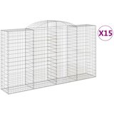  Lučne gabionske košare 15kom 300x50x160/180cm pocinčano željezo | shoptok.hr