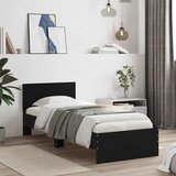 Maison Chic Posteljni okvir - Enojna postelja - Postelja za odrasle z vzglavjem črn 75x190 cm inženirski les-J16006, (21771312) | Shoptok.si