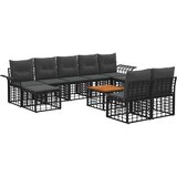  Set vanjskih sofa 10 kom. Crna i tamno siva Poliester | shoptok.hr